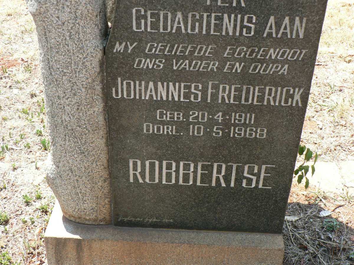 ROBBERTSE Johannes Frederick 1911-1968