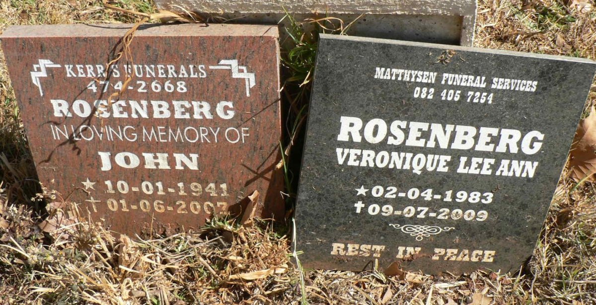 ROSENBERG John 1941-2007 :: ROSENBERG Veronique Lee Ann 1983-2009