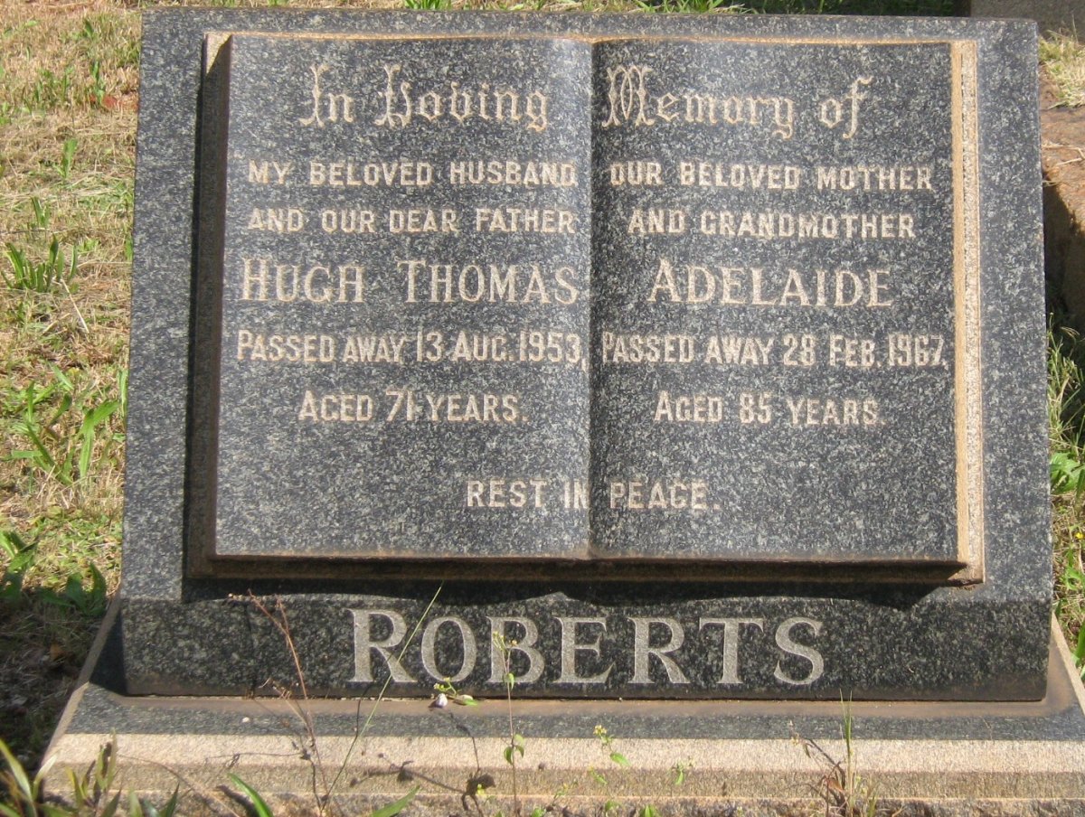 ROBERTS Hugh Thomas -1953 &amp; Adelaide -1967