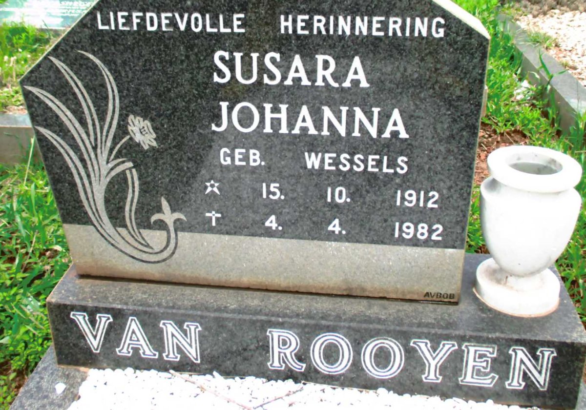 ROOYEN Susara Johanna, van nee WESSELS 1912-1982