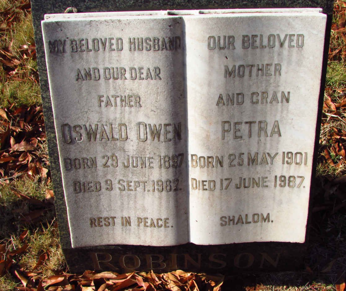 ROBINSON Oswald Owen 1897-1962 &amp; Petra 1901-1987
