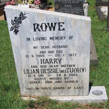 ROWE Harry 1909-1977 &amp; Lilian Bessie TUOHY 1911-2005