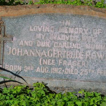 ROWLEY Johanna Getrude nee FRASER 1912-1949