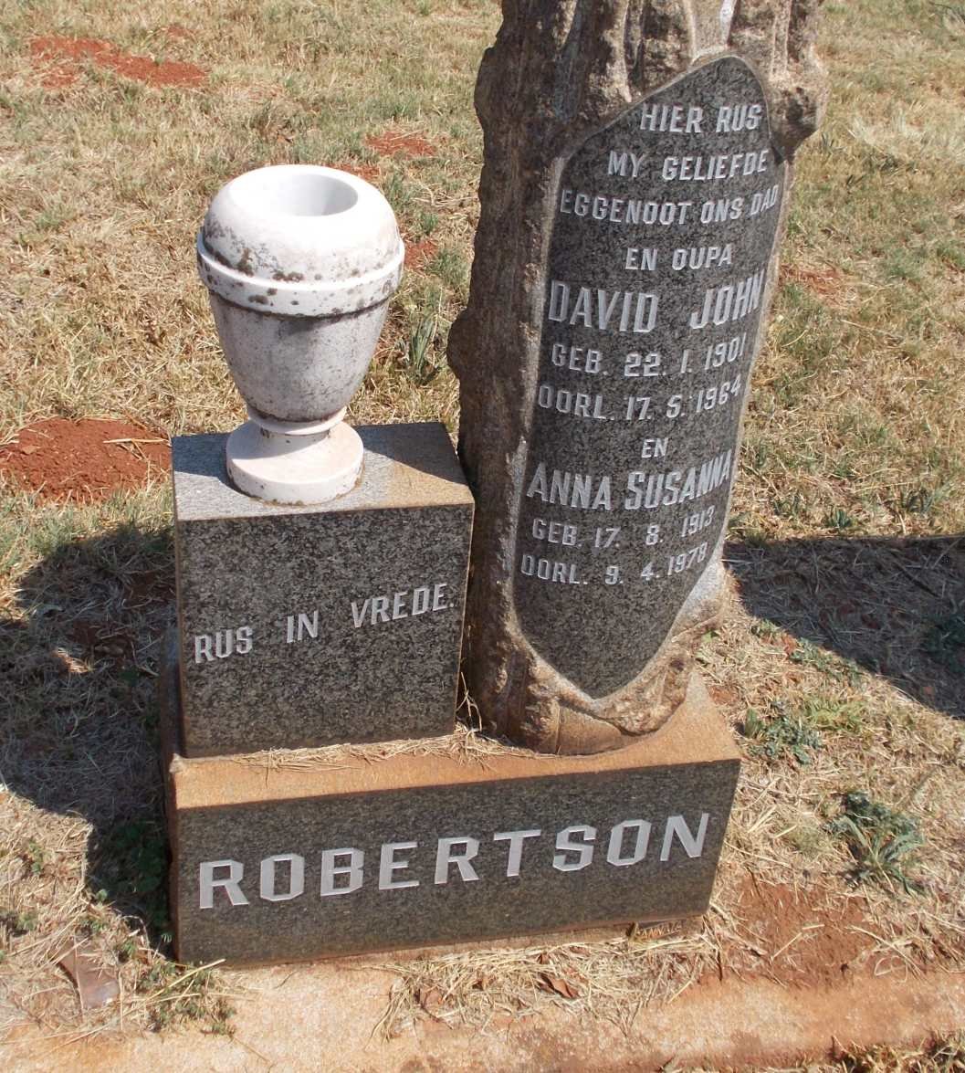 ROBERTSON David John 1901-1964 &amp; Anna Susanna 1913-1978