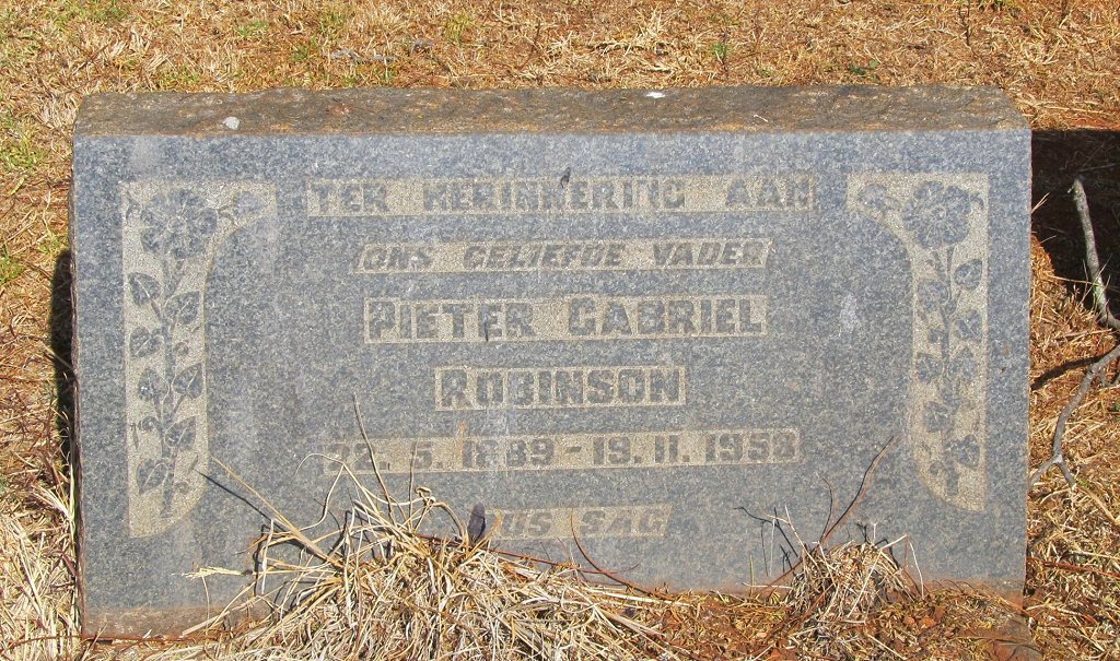 ROBINSON Pieter Gabriel 1889-1958