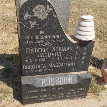 ROSSOUW Frederik Adriaan Jacobus 1931-1969 &amp; Dorothea Magdalena 1934-