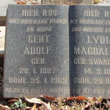ROSSOUW Gert Adolf 1887-1965 &amp; Lydia Magdalena SWANEPOEL 1894-1963