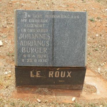 ROUX Johannes Adrianus Burger, le 1926-1976