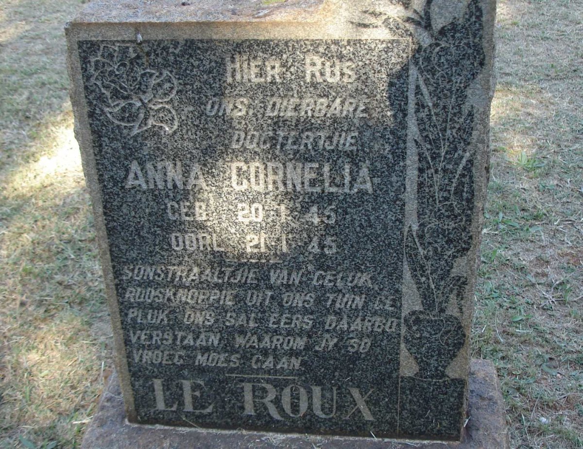 ROUX Anna Cornelia, le 1945-1945