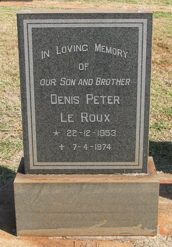 ROUX Denis Peter, le 1953-1974