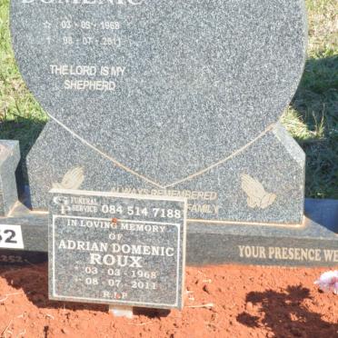 ROUX Cynthia Yvonne 1946-2016 :: ROUX Adrian Domenic 1968-2011