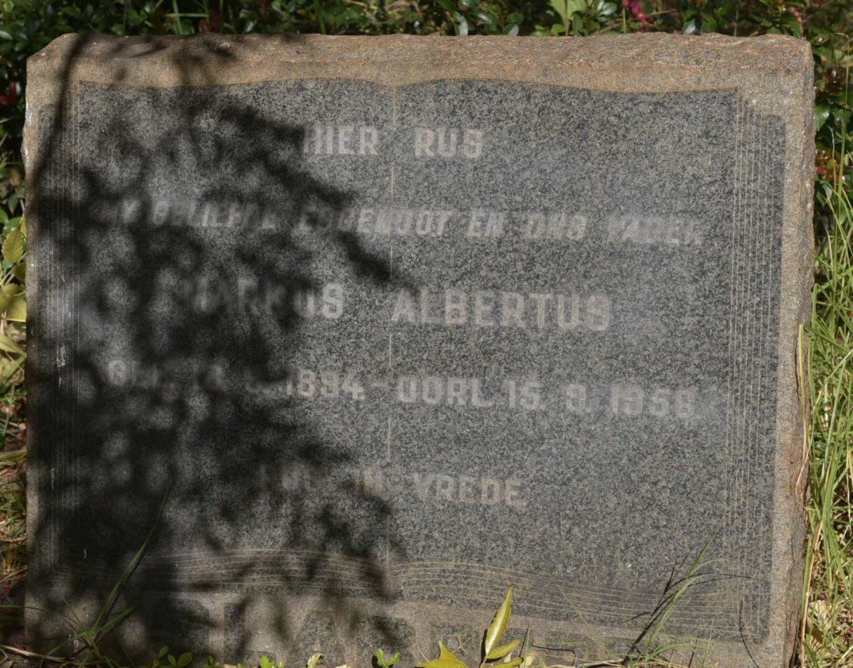 SLABBERT Markus Albertus 1894-1956