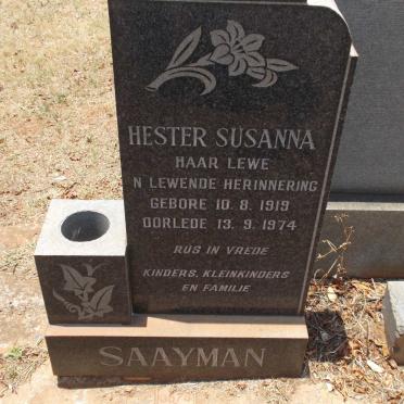 SAAYMAN Hester Susanna 1919-1974