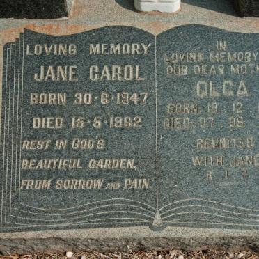 SANTANA Olga 1918-2010 :: SANTANA Jane Carol 1947-1962