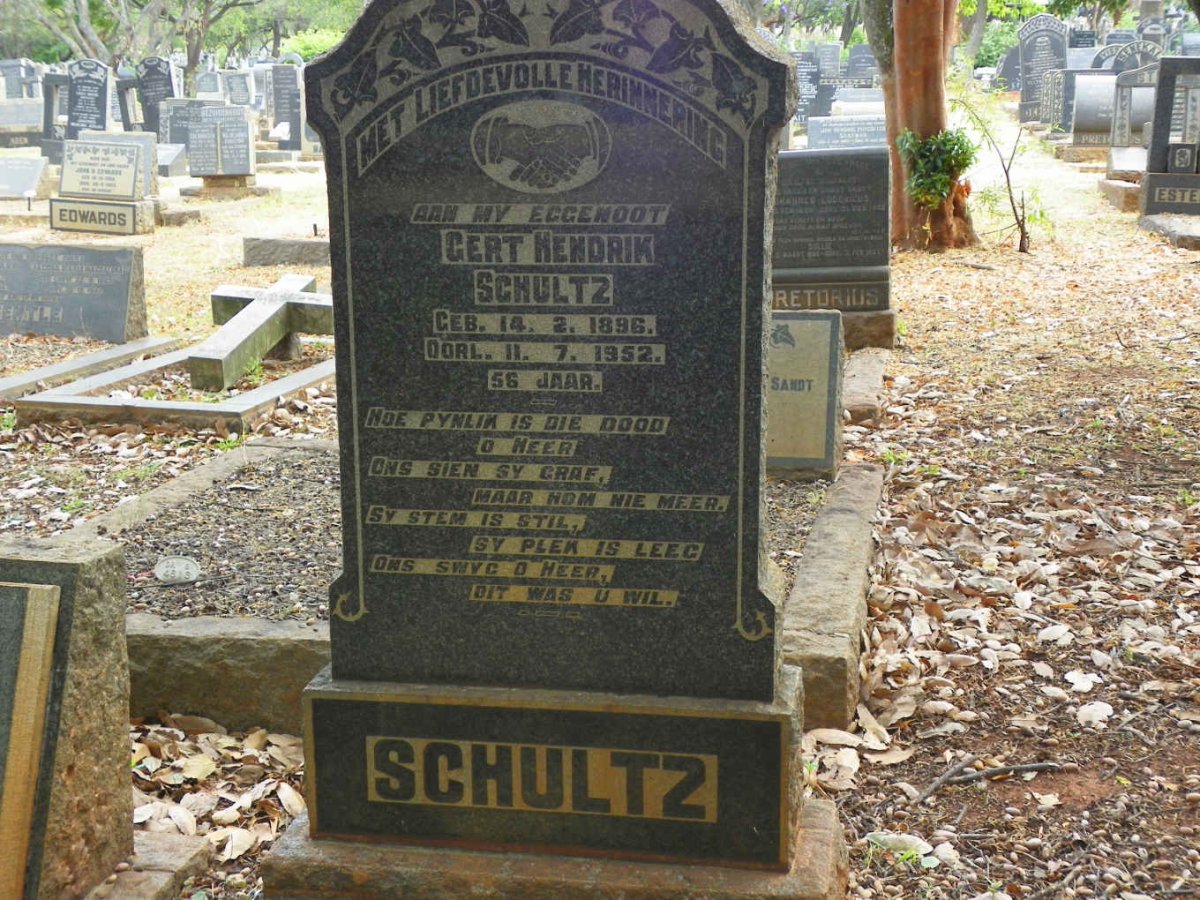 SCHULTZ Gert Hendrik 1896-1952