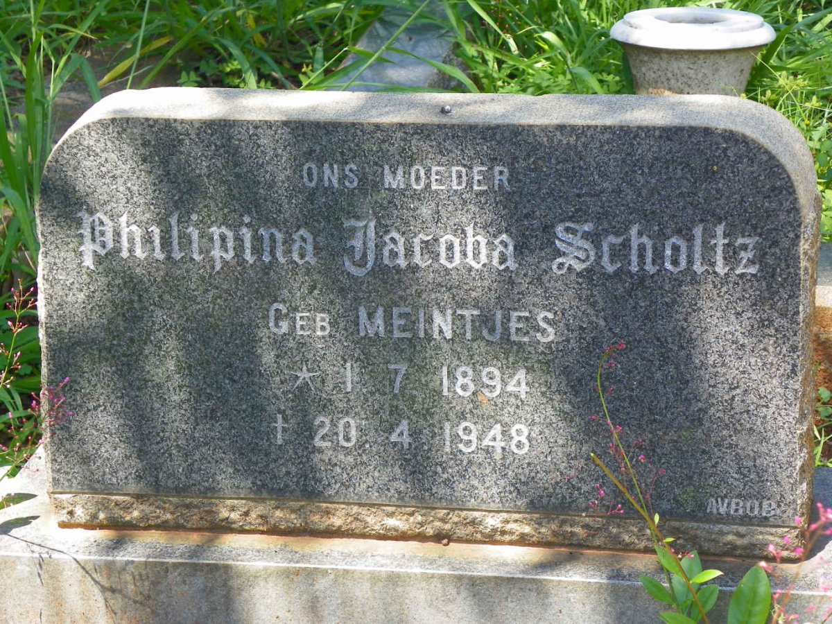 SCHOLTZ Philipina Jacoba nee MEINTJES 1894-1948