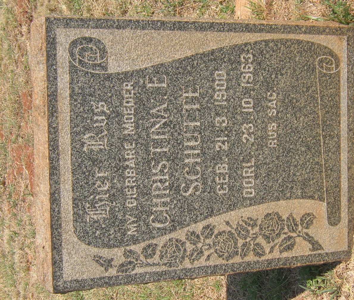 SCHUTTE Christina E. 1900-1963