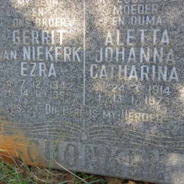SCHONKEN Aletta Johanna Catharina 1914-1973 :: SCHONKEN Gerrit van Niekerk Ezra 1942-1959