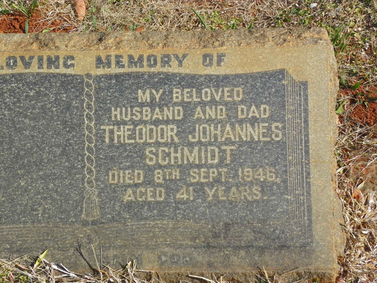 SCHMIDT Theodor Johannes -1946