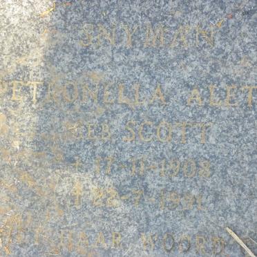 SNYMAN Petronella Aletta nee SCOTT 1908-1991