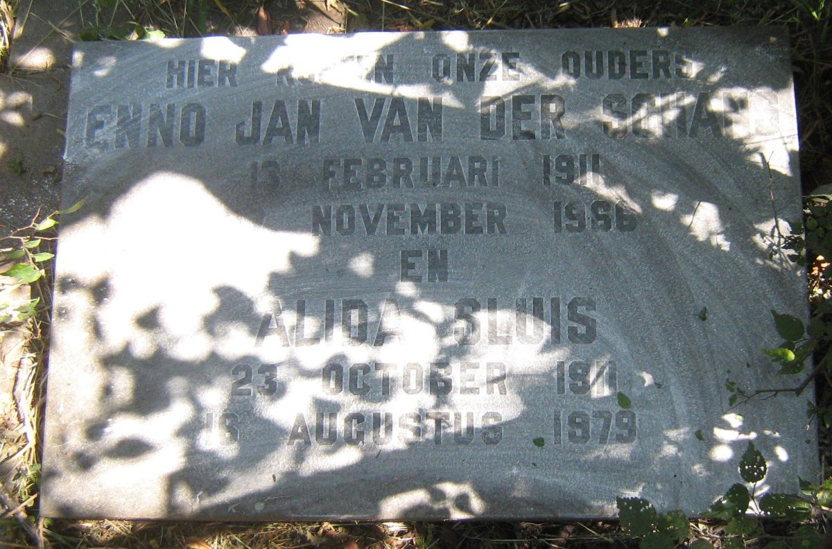 SCHANS Enno Jan, van der 1911-1966 &amp; Alida SLUIS 1911-1979