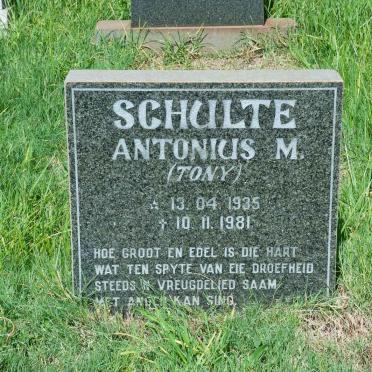 SCHULTE Antonius M. 1935-1981