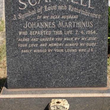SCANNELL Johannes Marthinus -1954