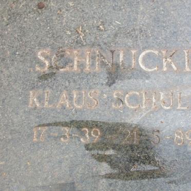 SCHNUCKI Klaus Schulz 1939-1989