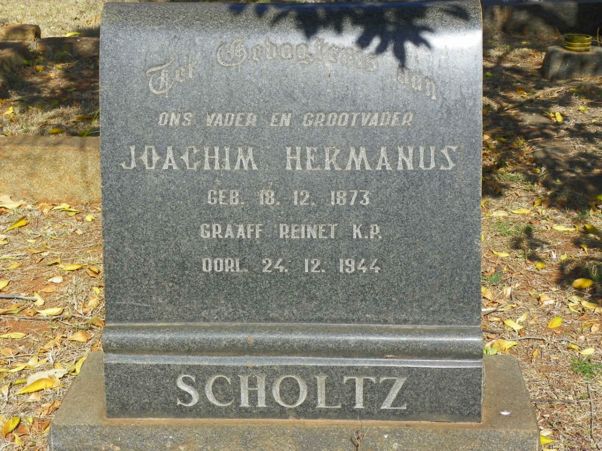 SCHOLTZ Joachim Hermanus 1873-1944