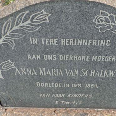SCHALKWYK Anna Maria, van -1954