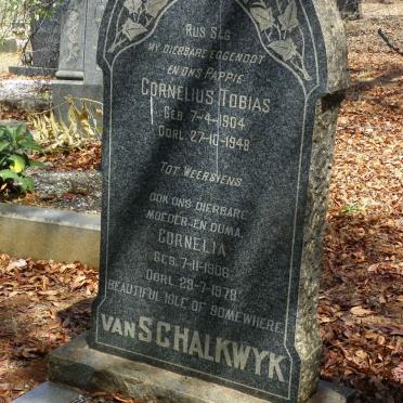 SCHALKWYK Cornelius Tobias, van 1904-1948 &amp; Cornelia 1906-1978