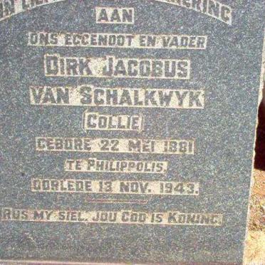 SCHALKWYK Dirk Jacobus, van 1881-1943