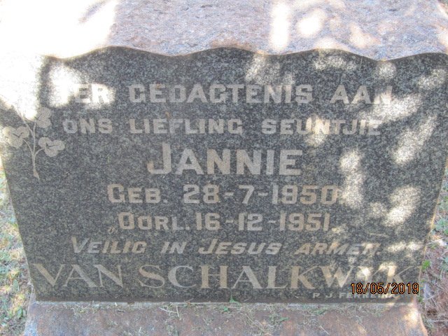 SCHALKWYK Jannie, van 1950-1951
