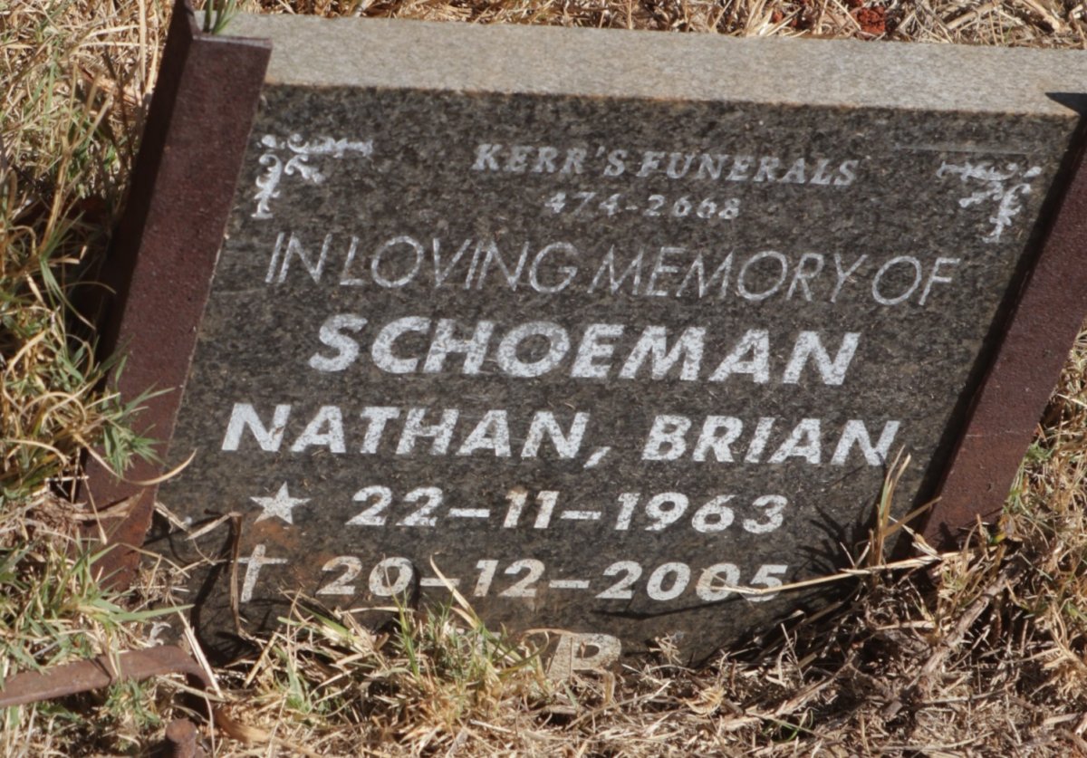 SCHOEMAN Nathan Brian 1963-2005