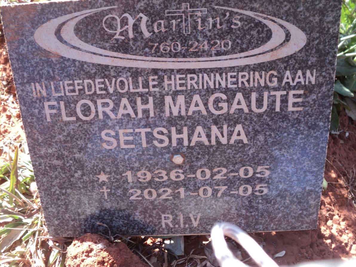 SETSHANA Florah Magaute 1936-2021