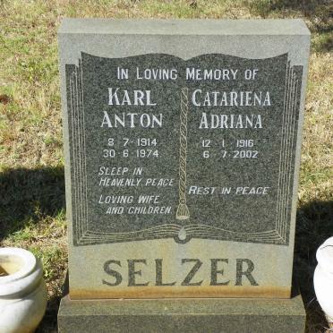SELZER Karl Anton 1914-1974 &amp; Catariena Adriana 1916-2002