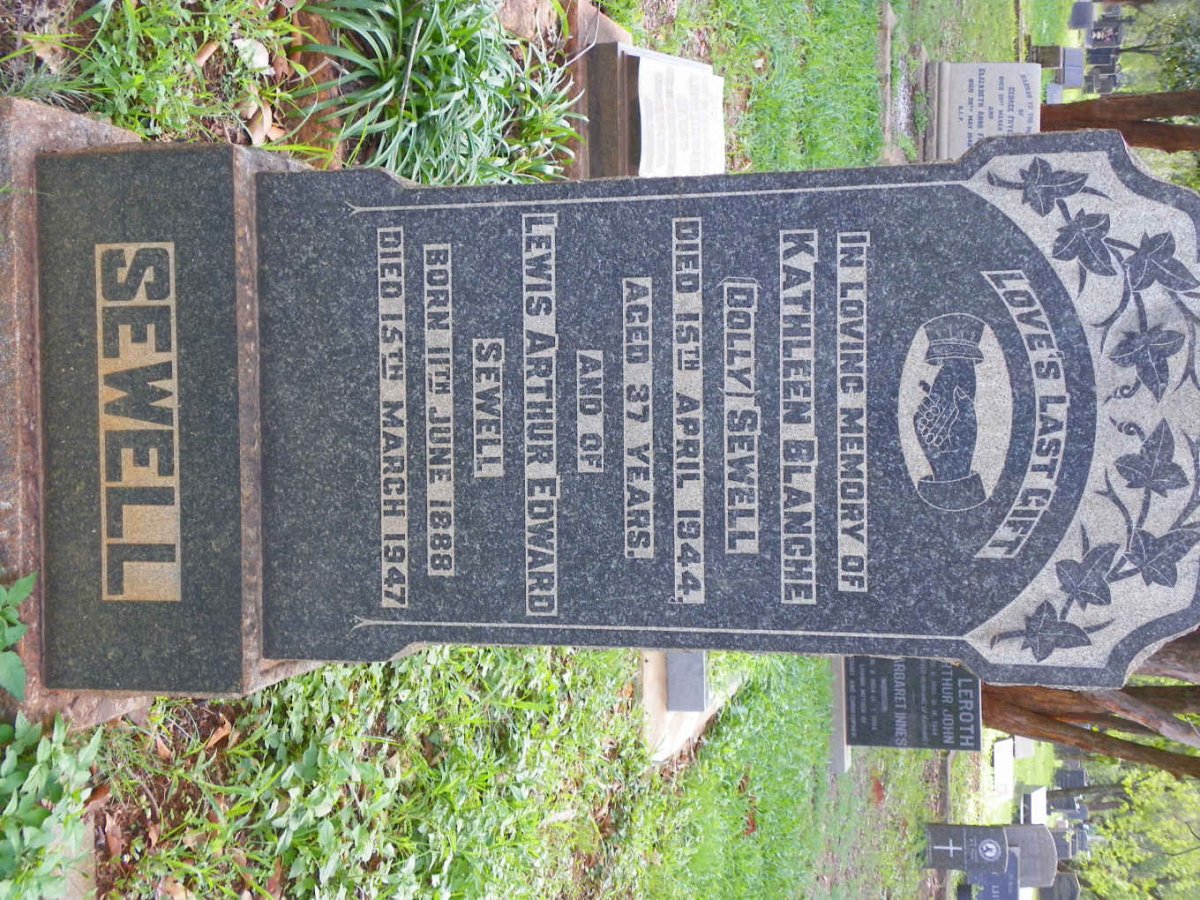 SEWELL Lewis Arthur Edward 1888-1947 :: SEWELL Kathleen Blanche -1944