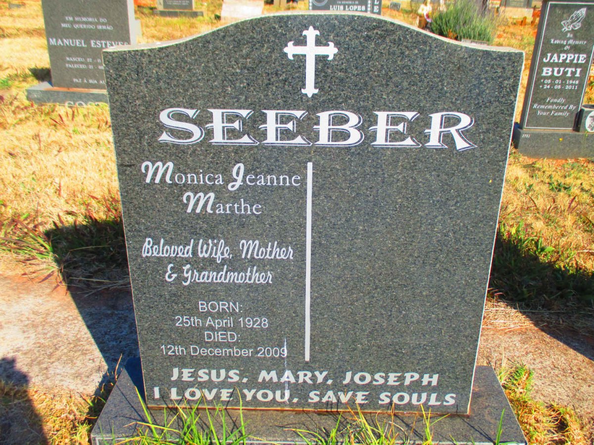 SEEBER Monica Jeanne Marthe 1928-2009