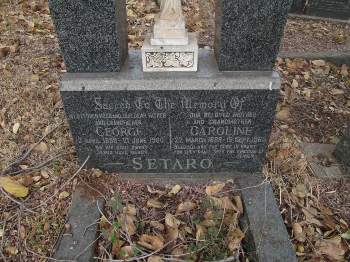 SETARO George 1888-1960 &amp; Caroline 1889-1965