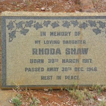 SHAW Rhoda 1917-1946