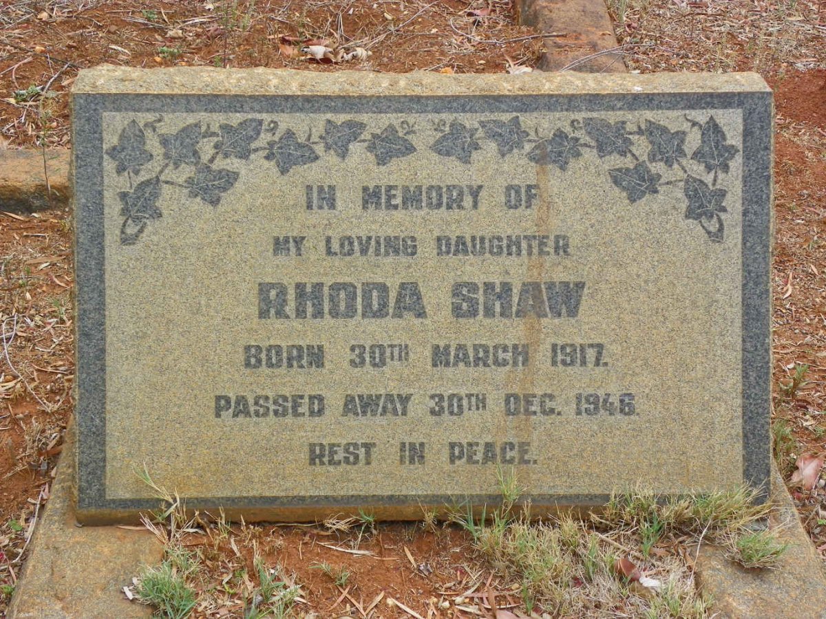 SHAW Rhoda 1917-1946