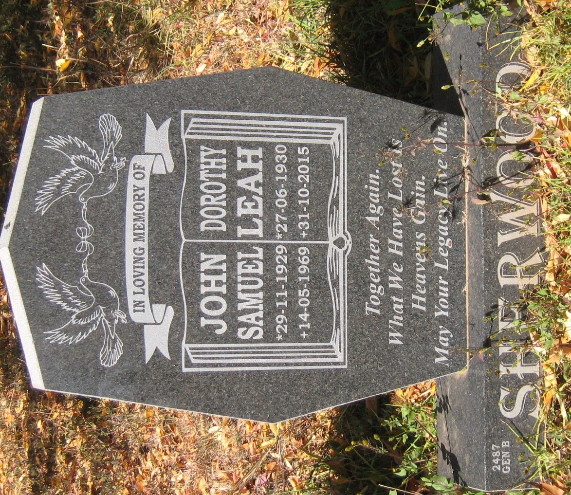 SHERWOOD John Samuel 1929-1969 &amp; Dorothy Leah 1930-2015