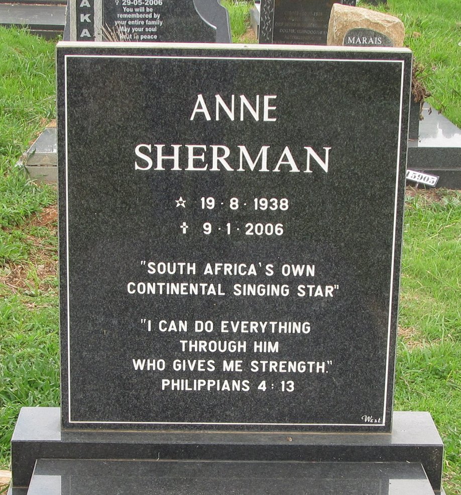 SHERMAN Anne 1938-2006