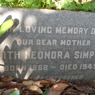 SIMPSON Edith Leonora 1868-1949