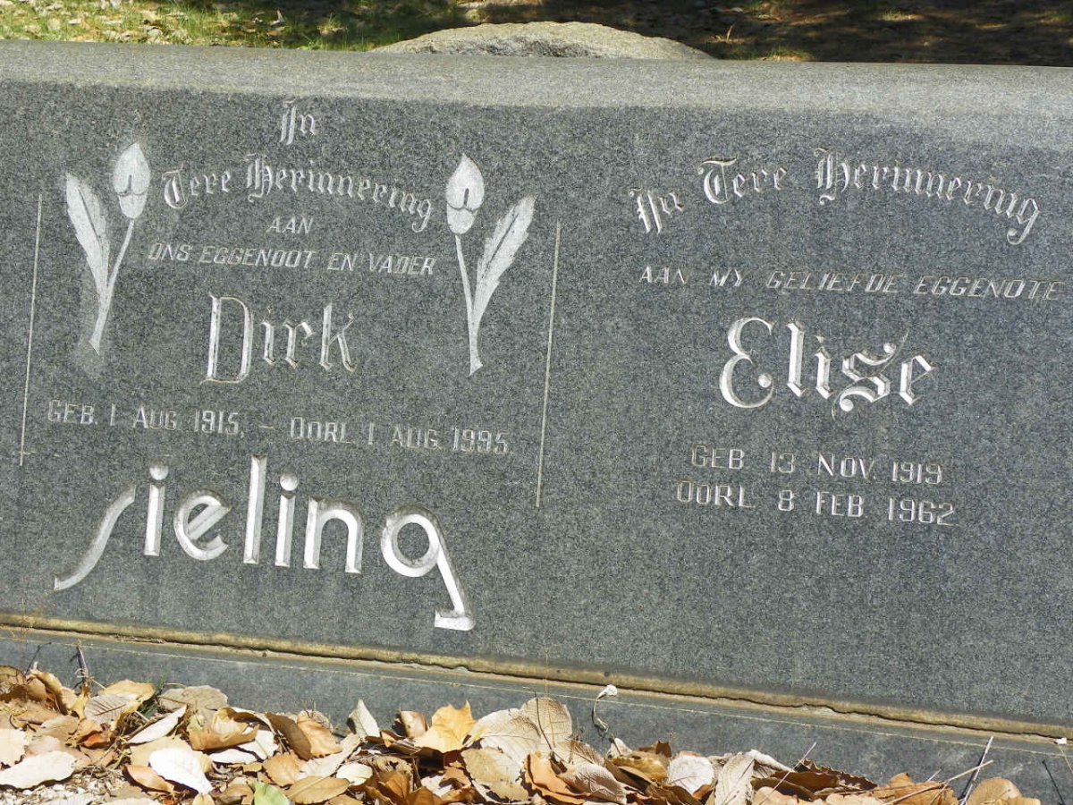 SIELING Dirk 1915-1995 &amp; Elise 1919-1962