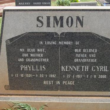 SIMON Kenneth Cyril 1917-2000 &amp; Phyllis 1921-1992