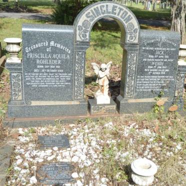 SINGLETON Jack 1916-1956 &amp; Priscilla Aquila ROHLEDER 1921-2002 :: SINGLETON Wendy 1942-1956