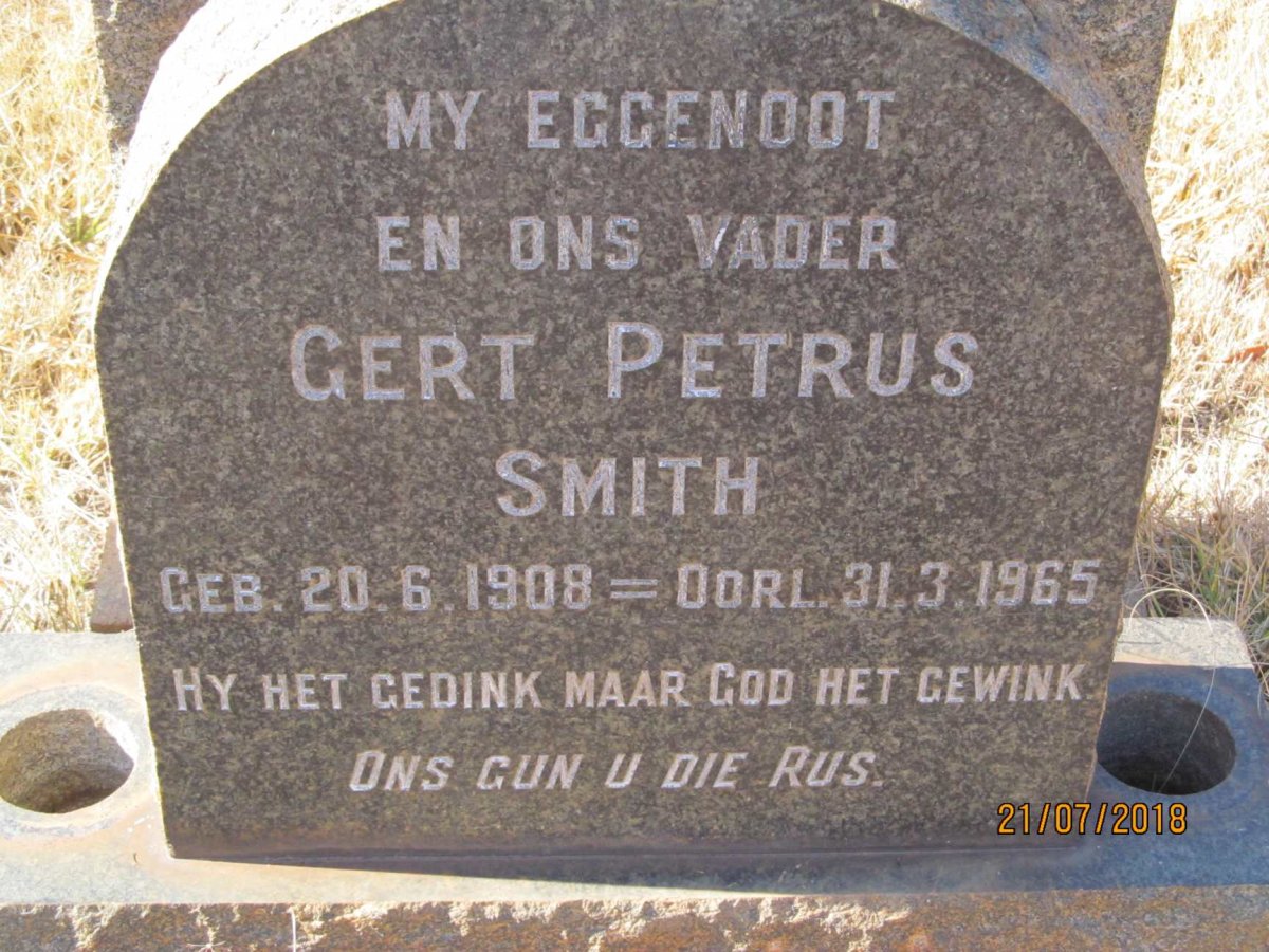 SMITH Gert Petrus 1908-1965