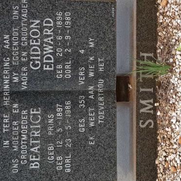 SMITH Gideon Edward 1896-1980 &amp; Beatrice PRINS 1897-1986
