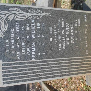 SMITH Herman Wilhelm 1919-1982 &amp; Gertruida Susanna 1926-1983
